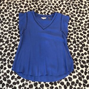 Rebecca Taylor v-neck blouse, dark periwinkle